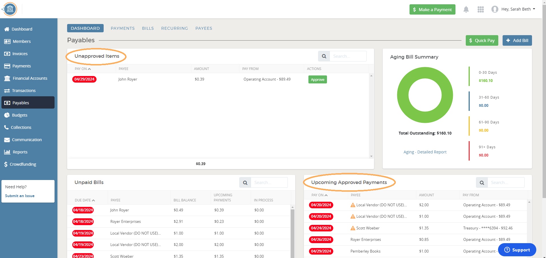 Dashboard viewing upcoming payments.jpg