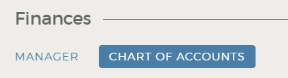 Finances section with Chart of Accounts button