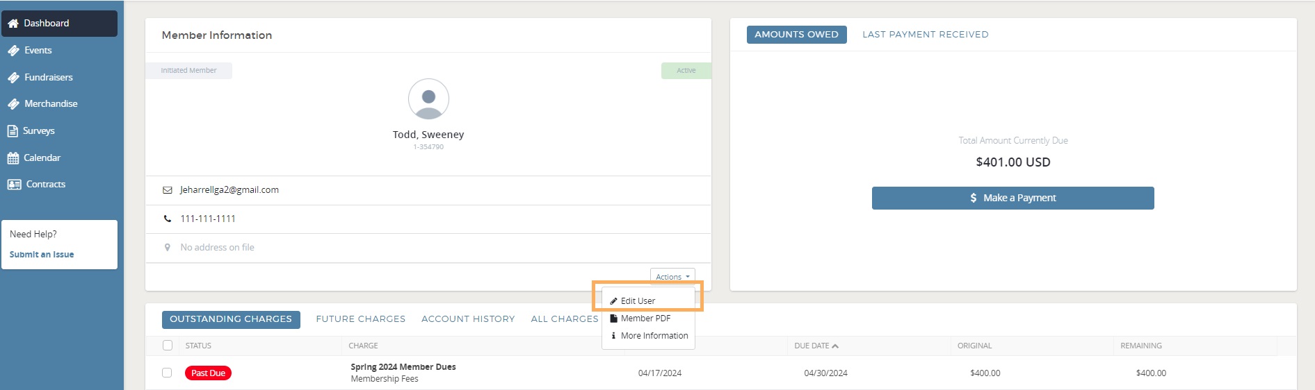 Aux Email profile action button.jpg